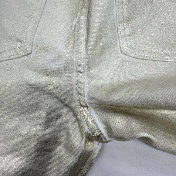 (JS-16) Jonathan Simkhai Rae high Rise Denim In Gold Foil - Picture 7 of 9